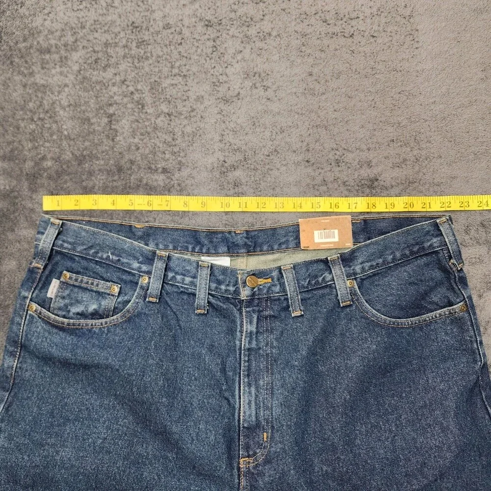 NWT Carhartt Relaxed Fit B460 DVB Men’s Blue Denim Jeans size 44 x 32 - Picture 8 of 11